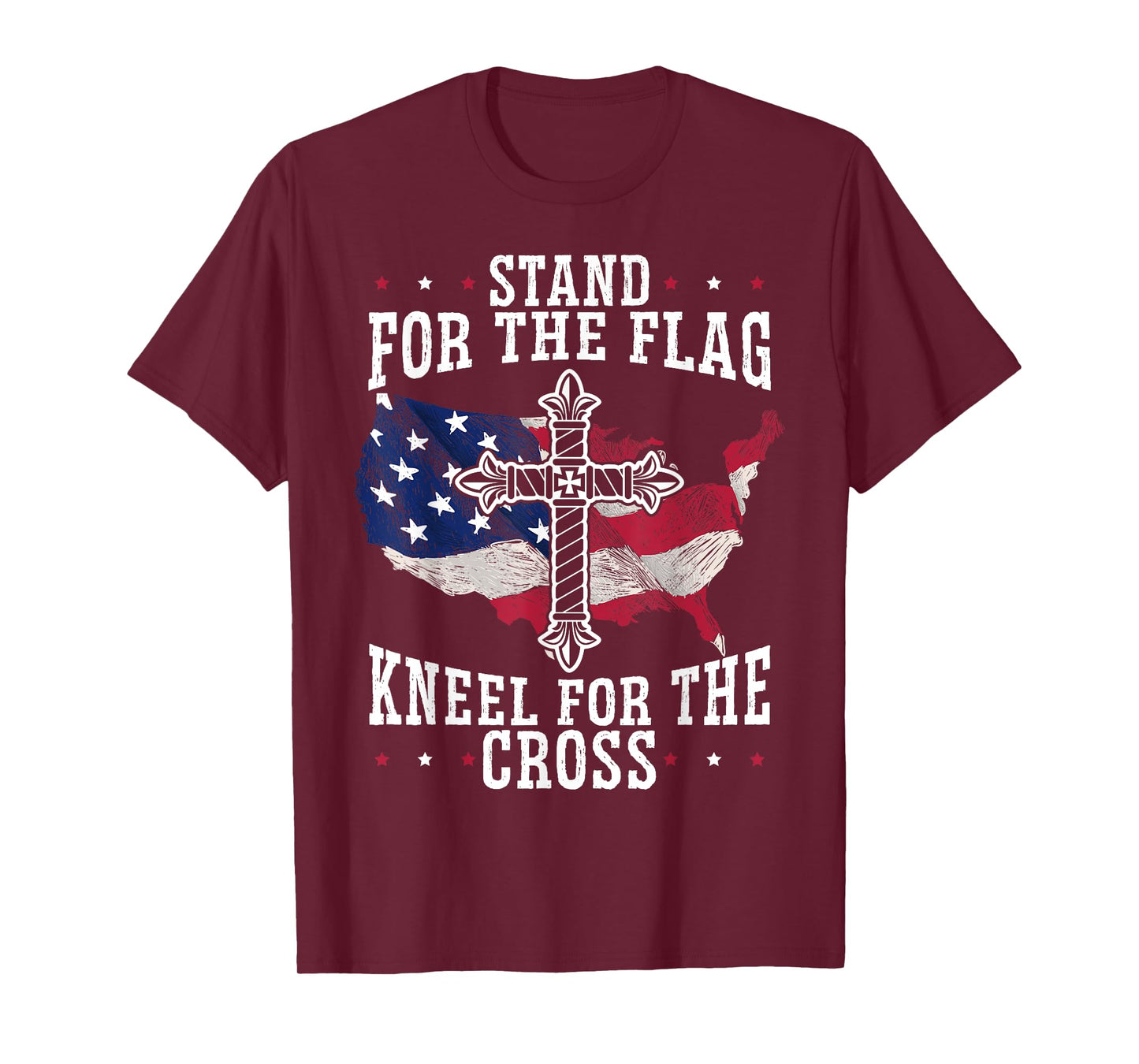 Stand For The Flag Kneel For The Cross Christian USA T-Shirt