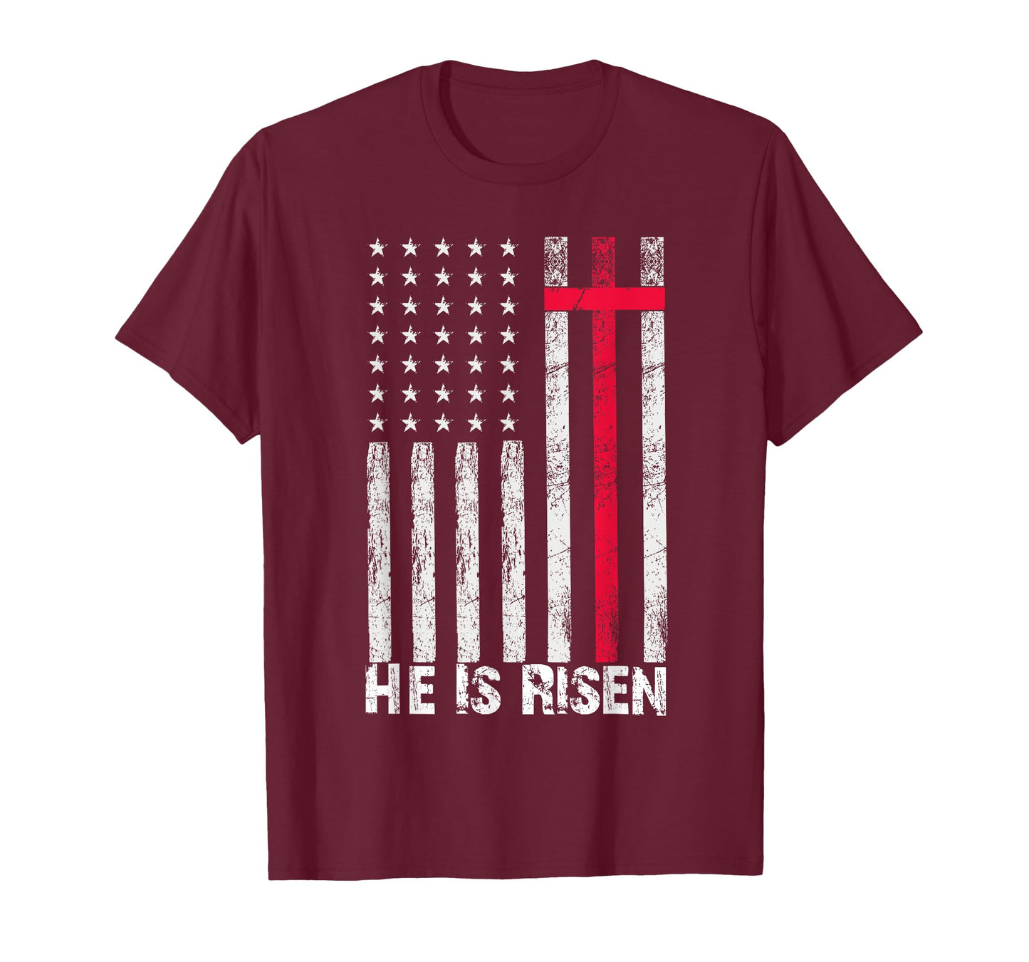 He is Risen American Flag Cross Vintage Happy Easter T-Shirt