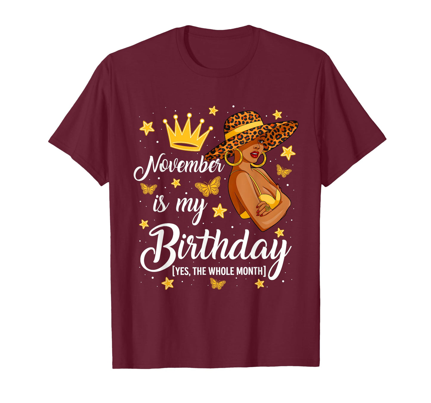 November is My Birthday African American Woman Queen T-Shirt