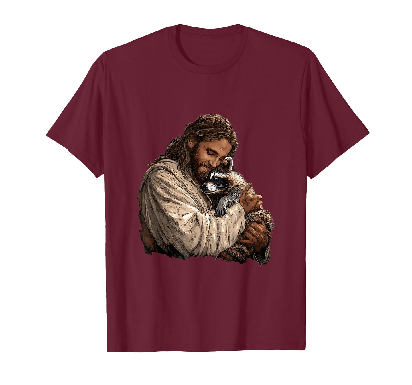 Christian Holding Raccoon Lover Trash God Faith Men Women T-Shirt