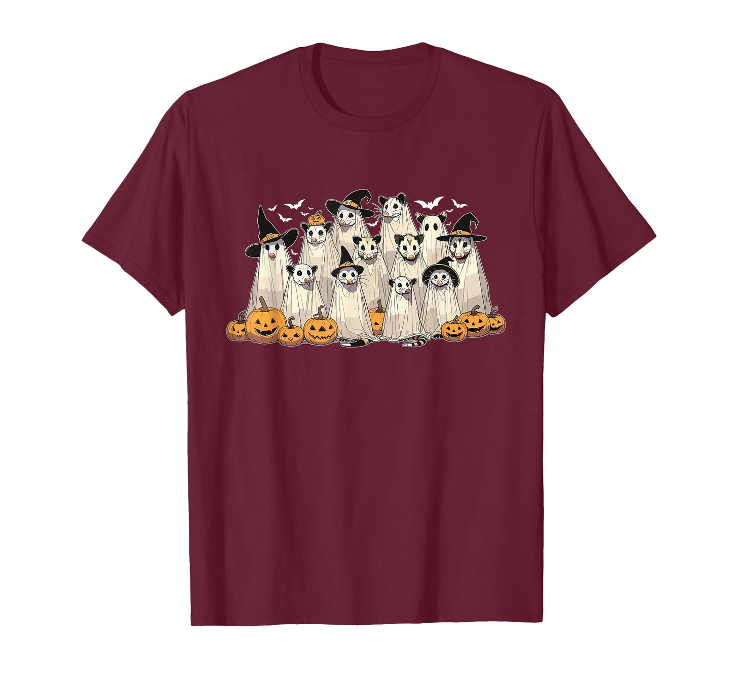Retro Opossum Ghost Halloween Possum Pumpkin Spooky Season T-Shirt