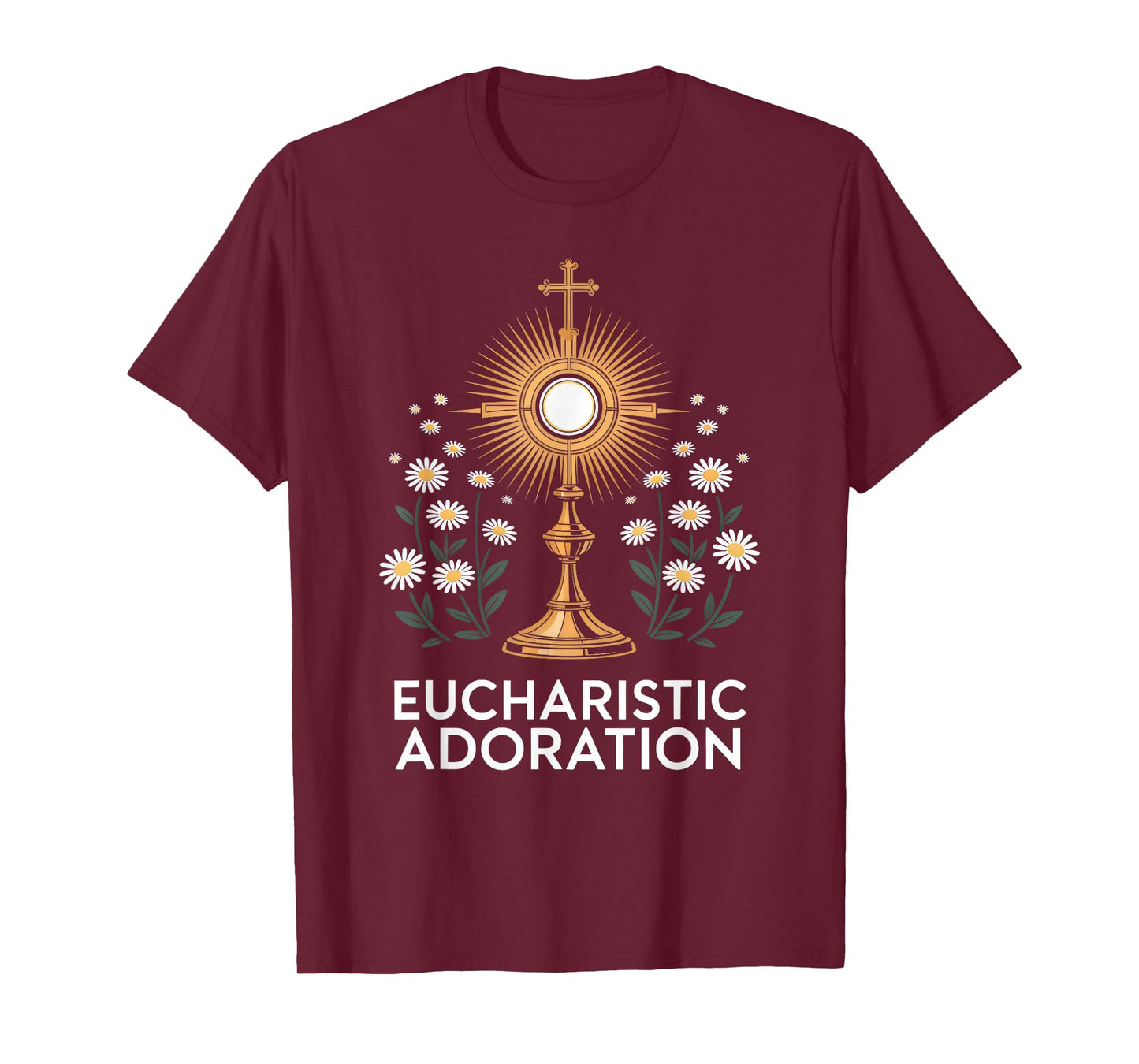 Floral Eucharistic Adoration Catholic T-Shirt