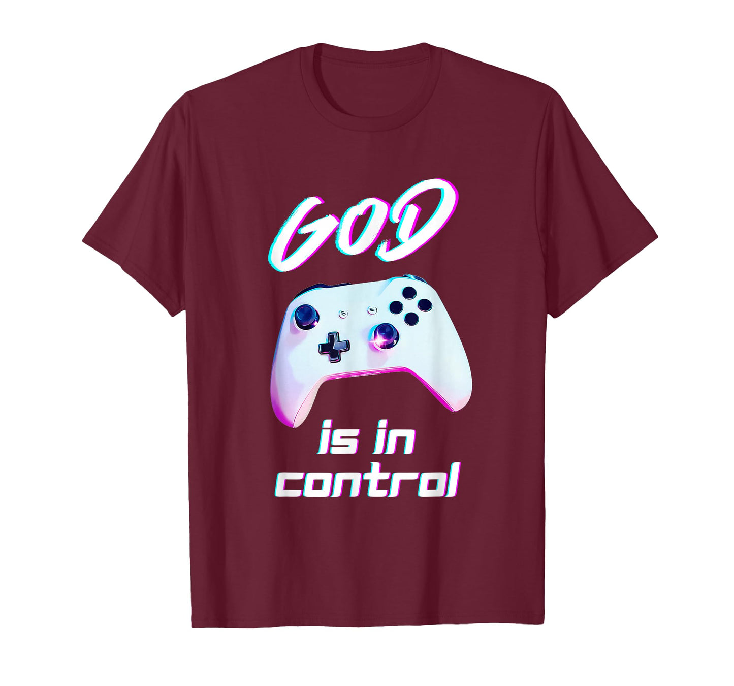 Christian Boys Girls God is in Control Video Game Controller T-Shirt