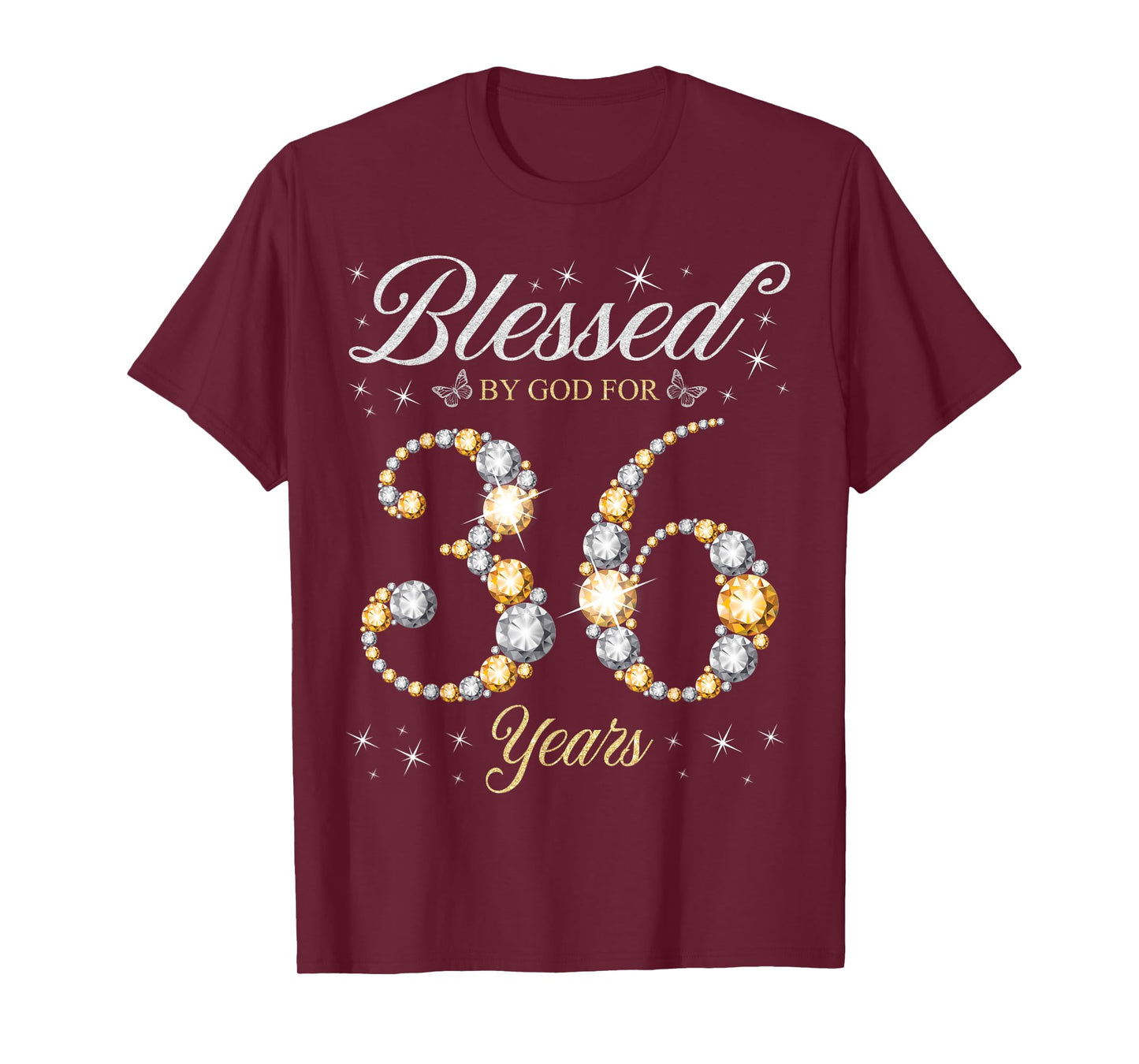 Blessed By God For 36 Years Old 36th Birthday Party T-Shirt