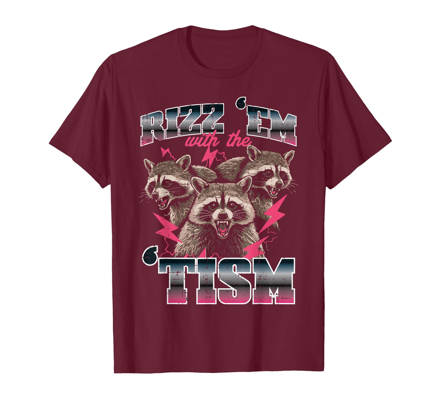 Raccoon Rizz Em With Tism Funny Saying Autism Meme Men Women T-Shirt