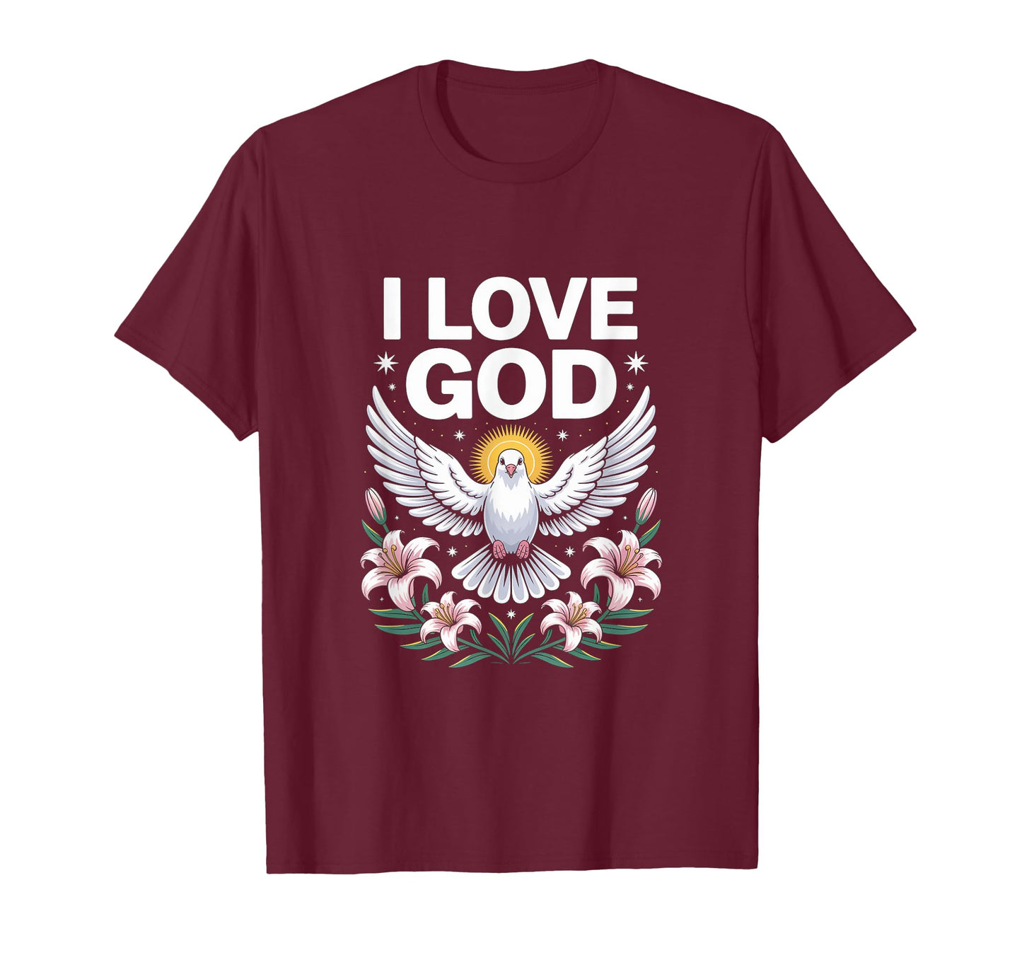 I Love God Dove Peaceful Faith Symbol T-Shirt