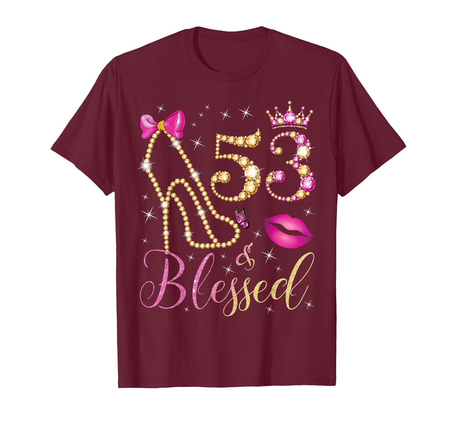 53 & Blessed 53rd Birthday Party 53 Years Old Woman Queen T-Shirt