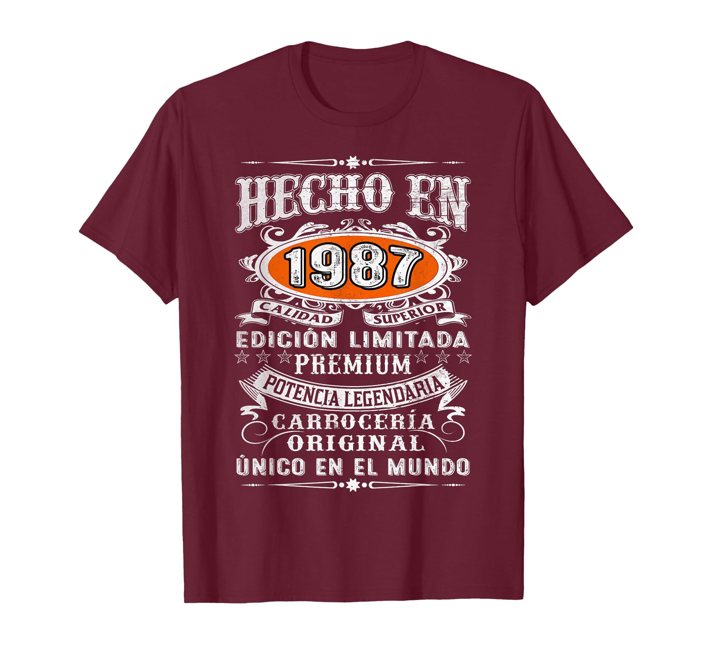 37th Birthday Spanish Made In 1987 Cumpleaños Español T-Shirt