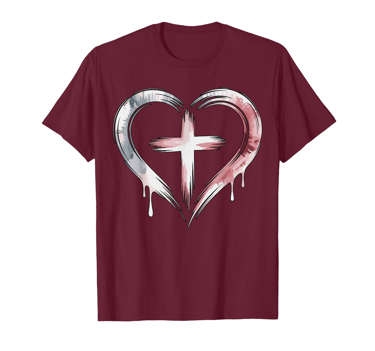 Heart Cross Christian Faith Love T-Shirt