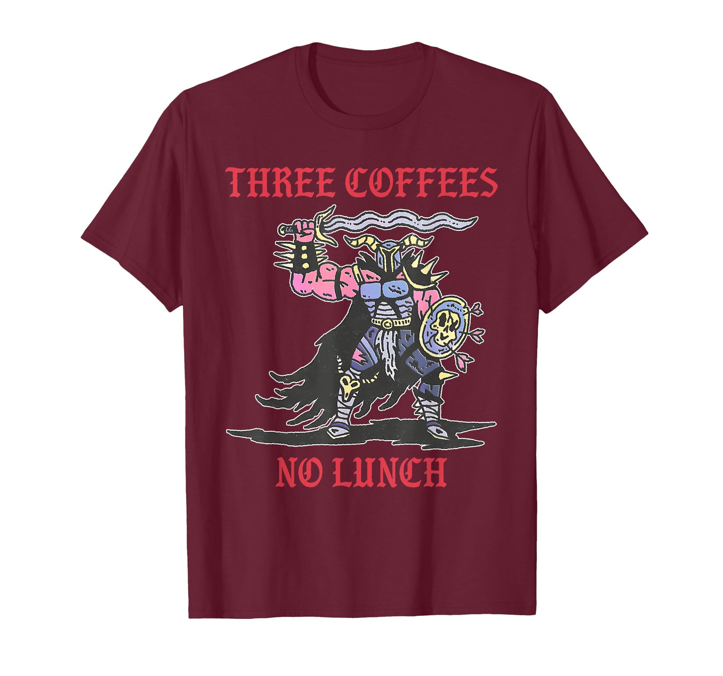 Three Coffees No Lunch Design T-Shirt