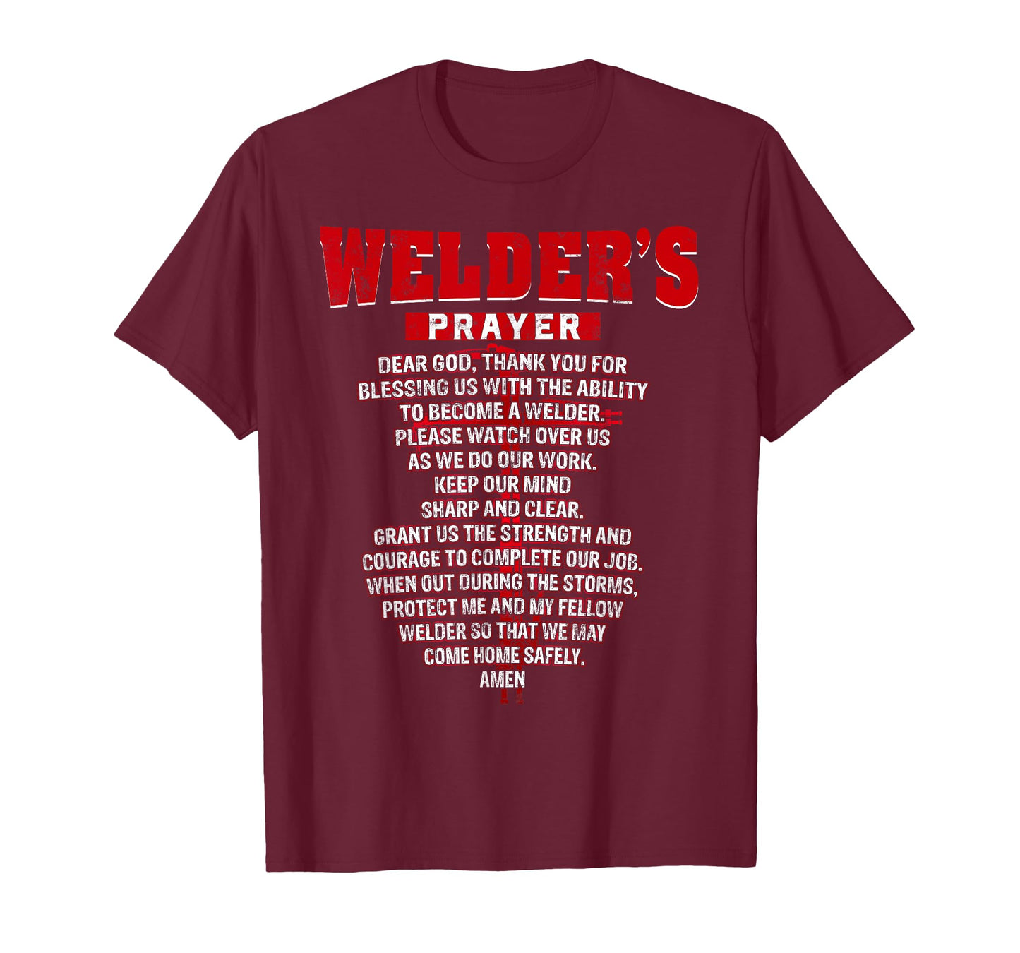 Welder Prayer Funny Christian Welding Grandpa Dad husband T-Shirt