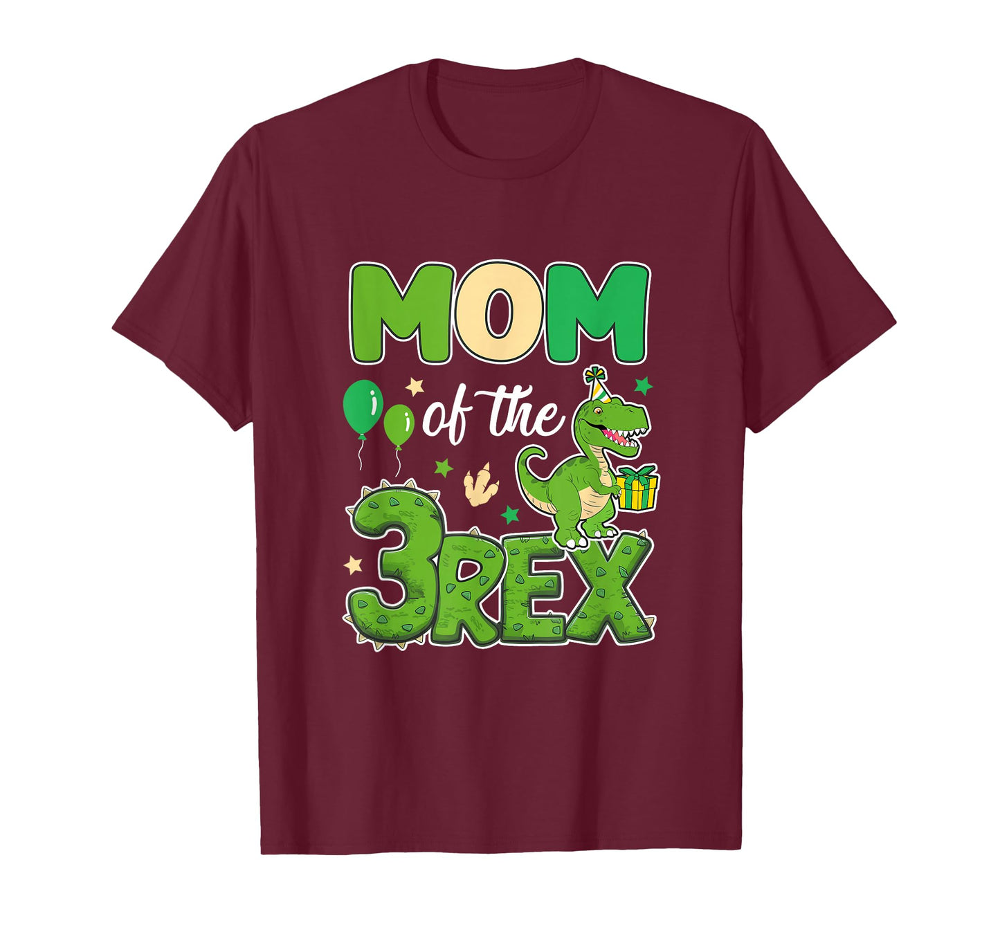 Mom Of The Three Rex Birthday Dinosaur Family Matching T-Shirt