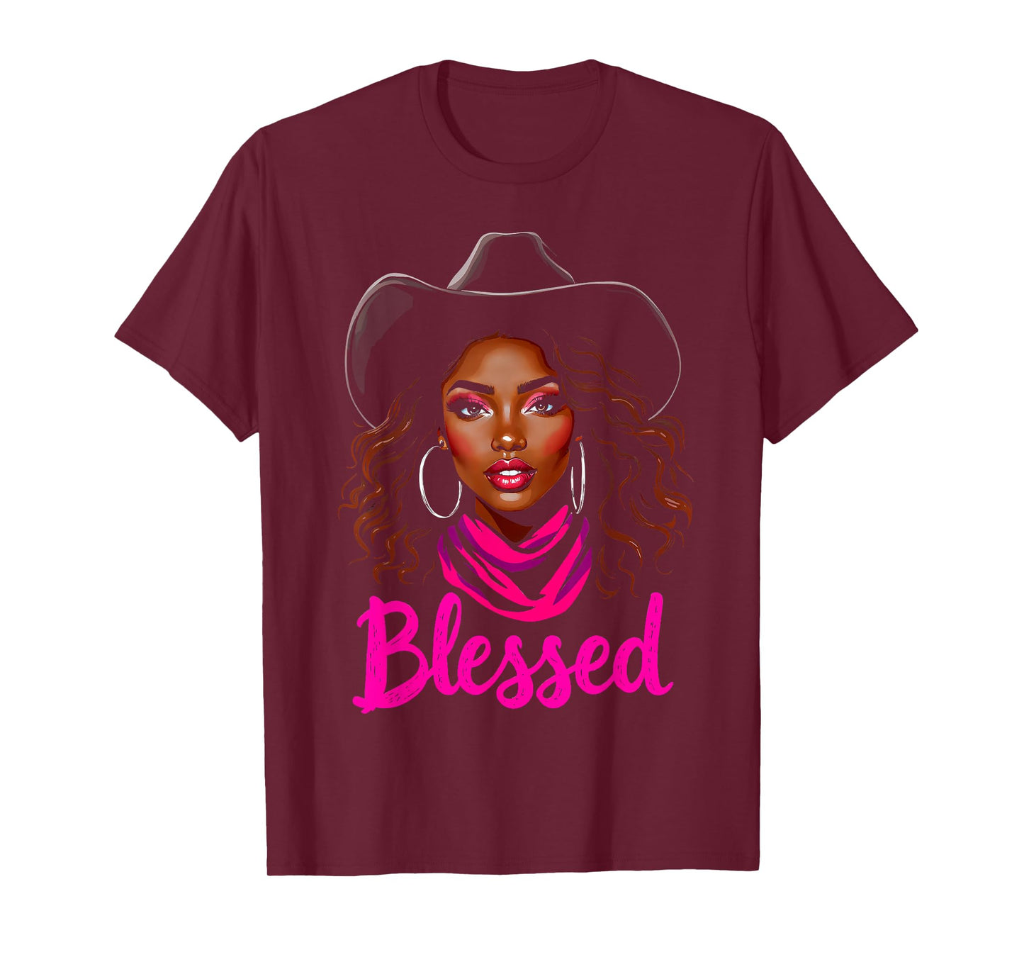 Blessed Black Cowgirl Western African Christian Woman T-Shirt