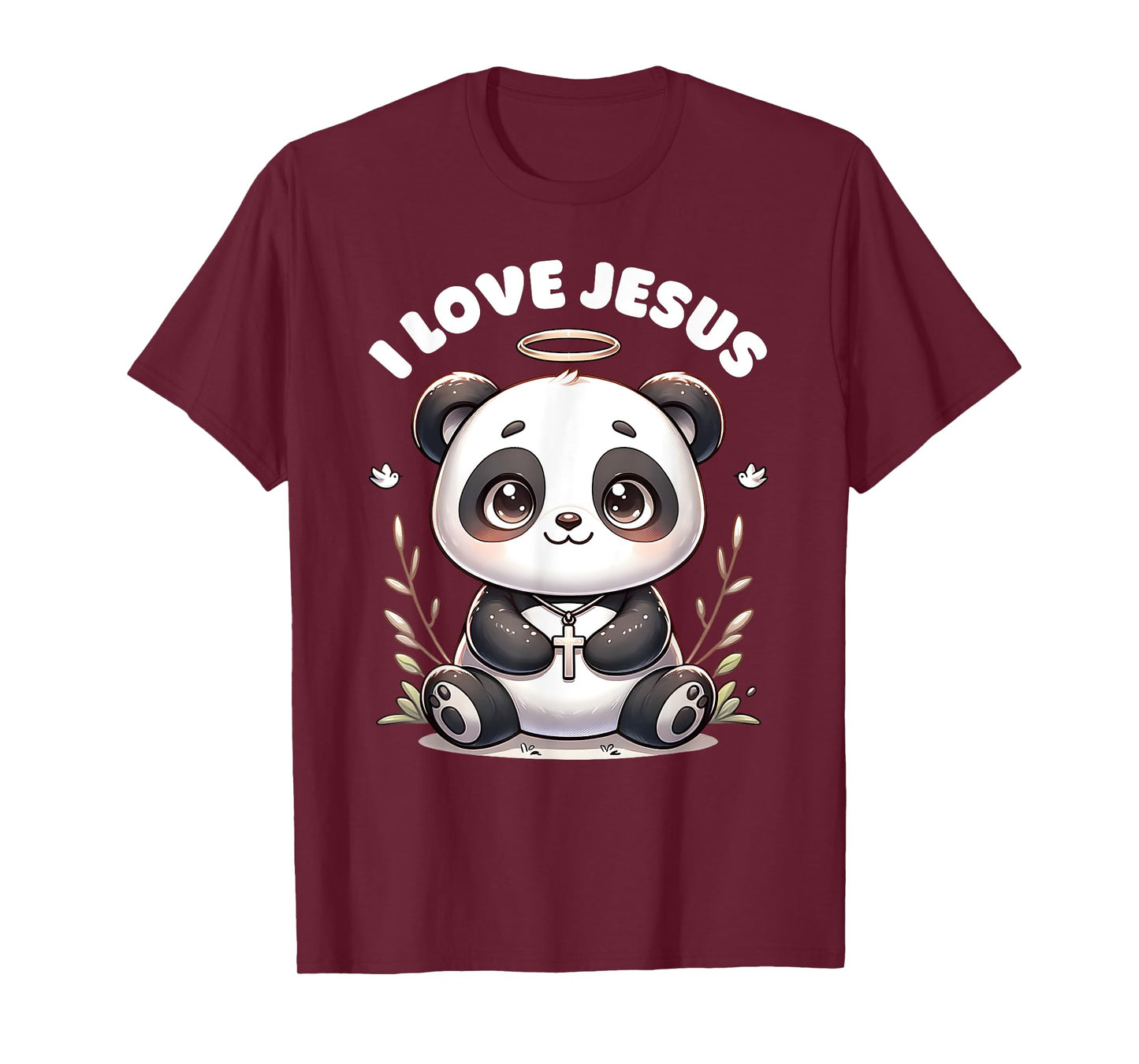 Cute Christian Panda I Love Jesus Panda Bear for kids T-Shirt