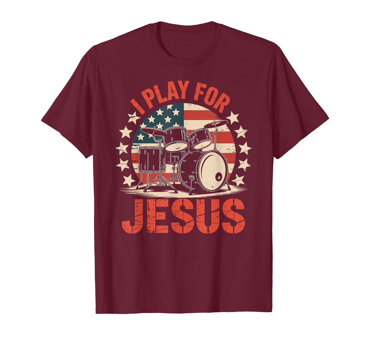 Funny Drummer Christian Faith I Play for Jesus T-Shirt