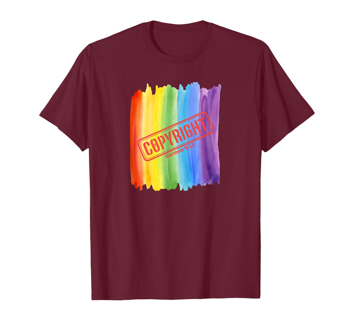 Rainbow Copyright Paintbrush Christian T-Shirt