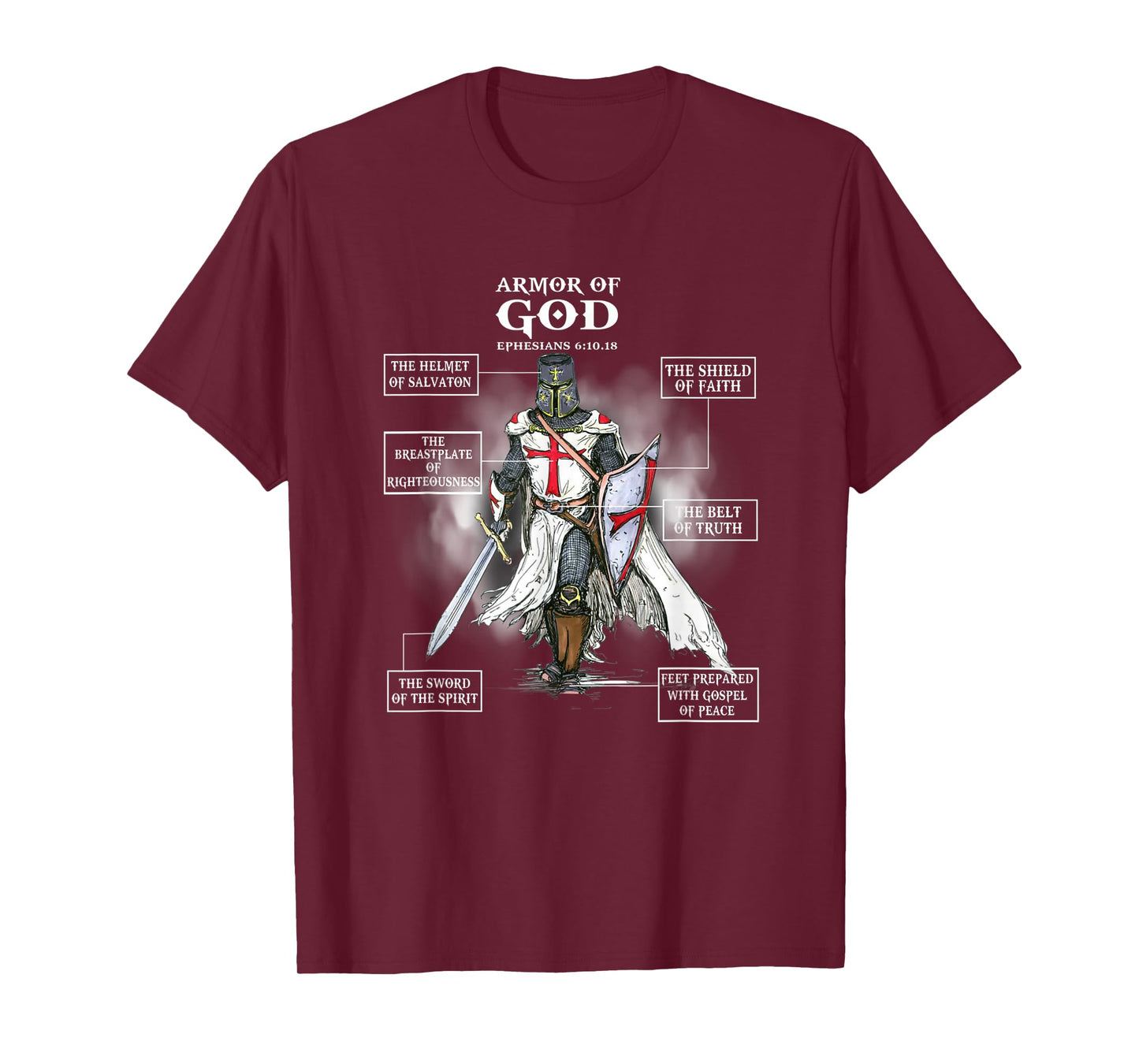 Armor of God Bible Verse Great Warrior Religious Christian T-Shirt