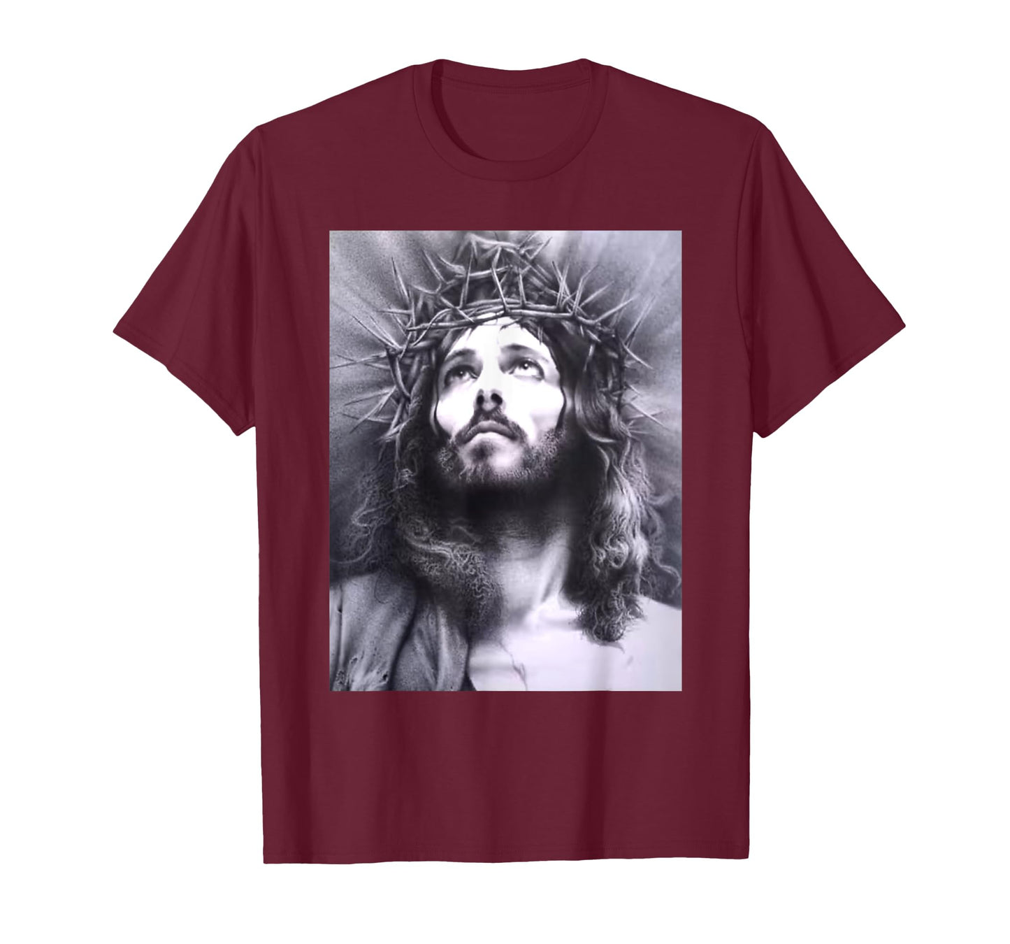 Image Face Of Jesus On A Cross With Crown Of Thorns T-Shirt