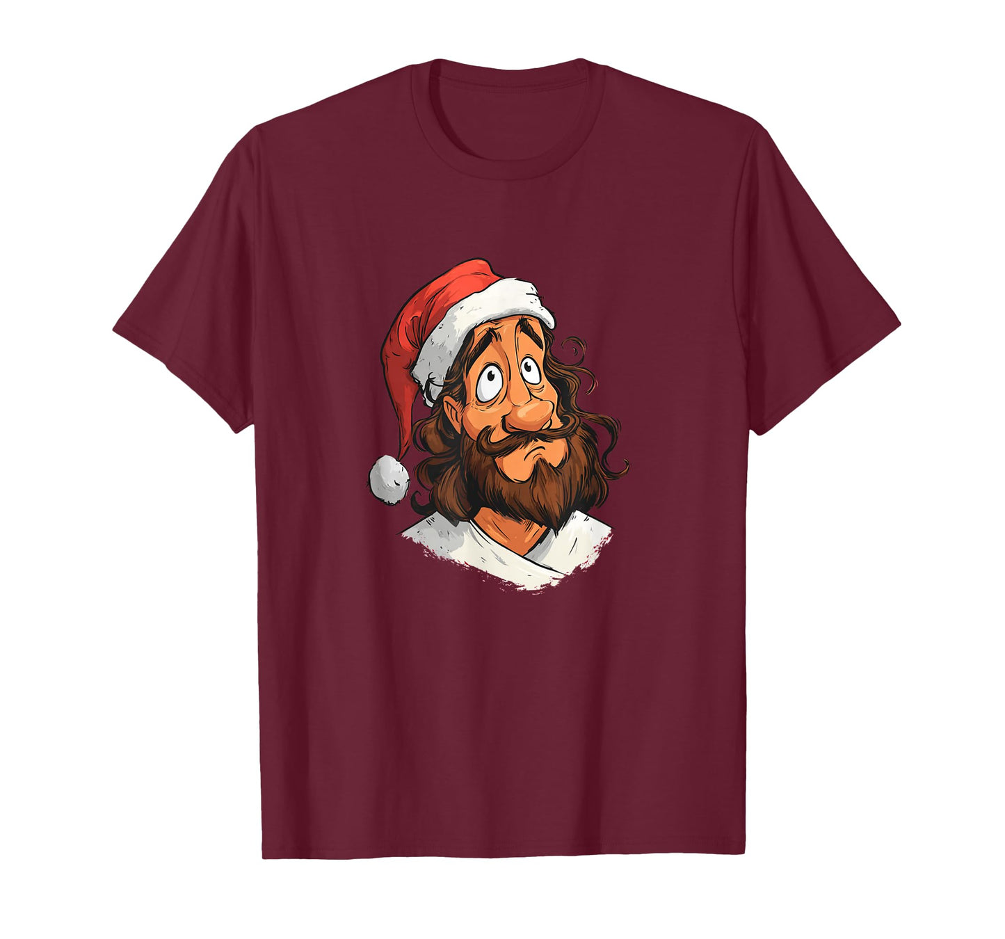 Pretty Jesus Graphic in Christmas Style T-Shirt