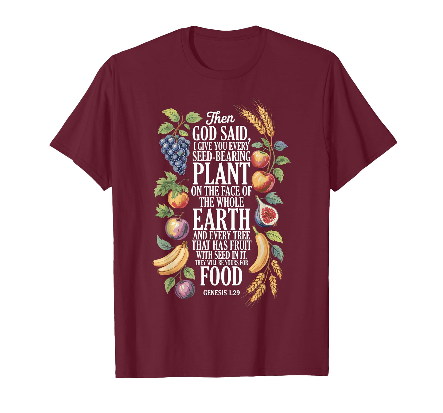 Genesis 1:29 Plant Based Diet Vegan Bible Verse T-Shirt