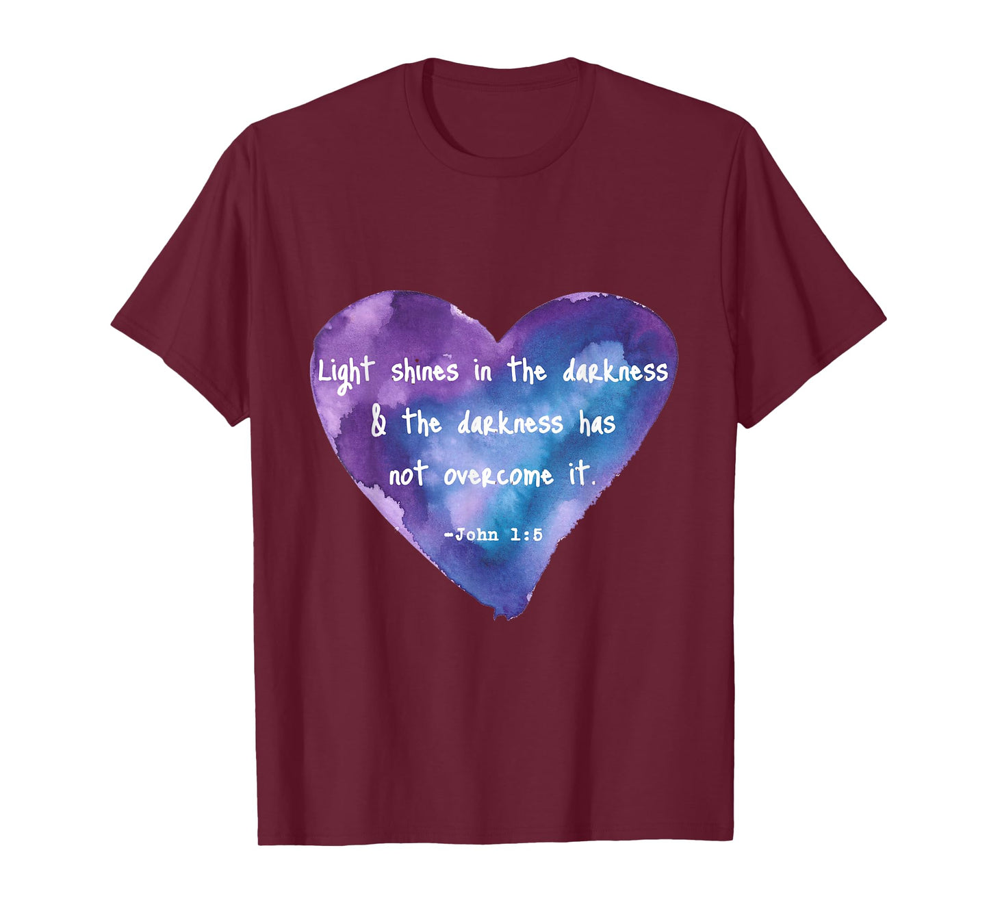 John 1 16 Light Shines in The Darkness Quotes T-Shirt
