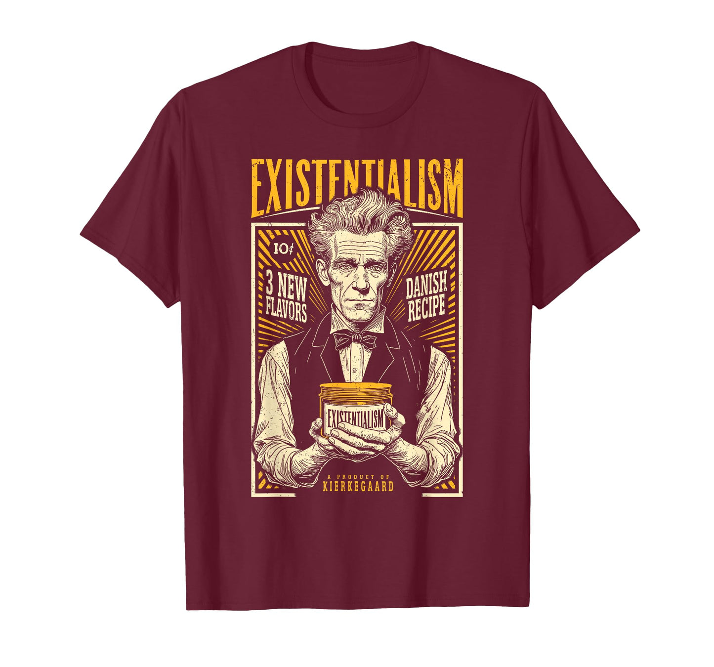 Existentialism Funny Philosophy Kierkegaard Vintage Ad T-Shirt