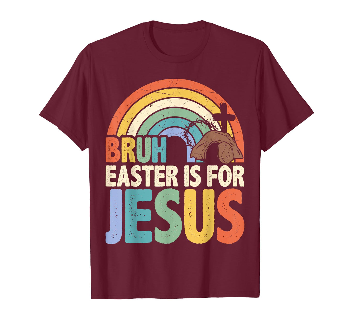 Bruh Easter Is For Jesus Christian Easter Teen Boys Mens T-Shirt