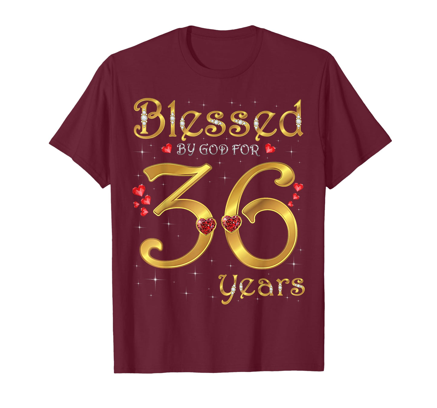 Blessed By God For 36 Years Old 36th Birthday Party Queen T-Shirt
