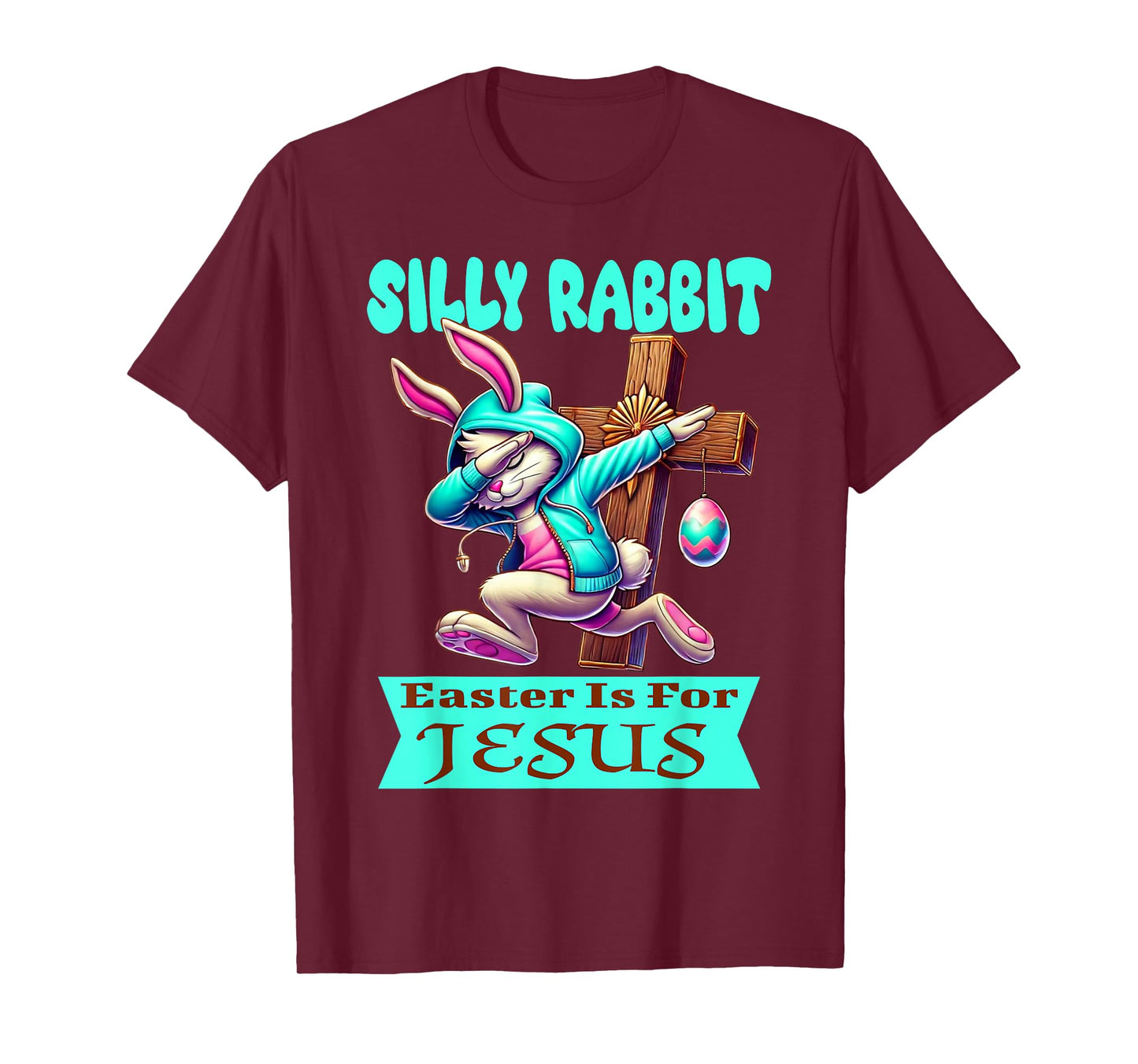 Silly Rabbit Easter Is For Jesus Cute Dabbing Bunny T-Shirt