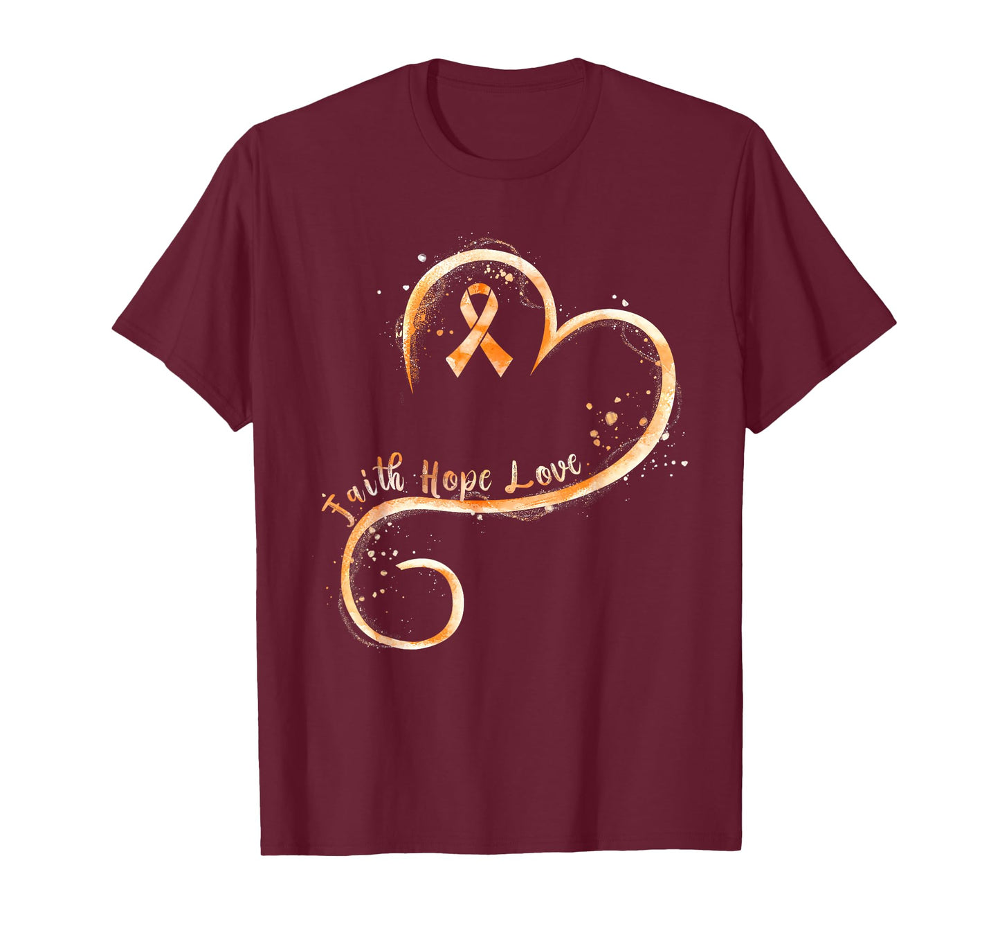 September Faith Hope Love Orange Ribbon Leukemia Awareness T-Shirt