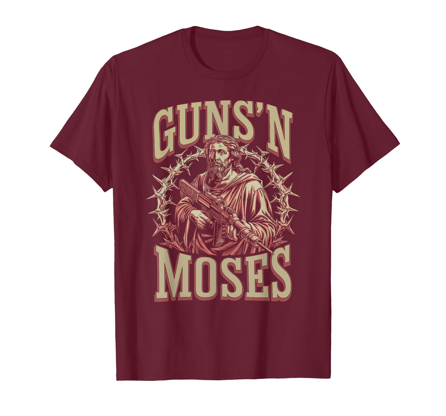Guns N Moses, Religious Christian Bible Moses Gun Lover T-Shirt