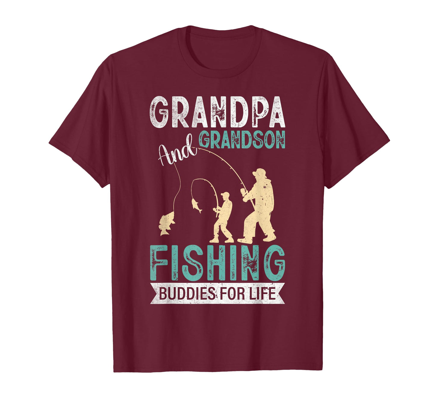 Grandpa and Grandson Fishing Buddies for Life Matching T-Shirt