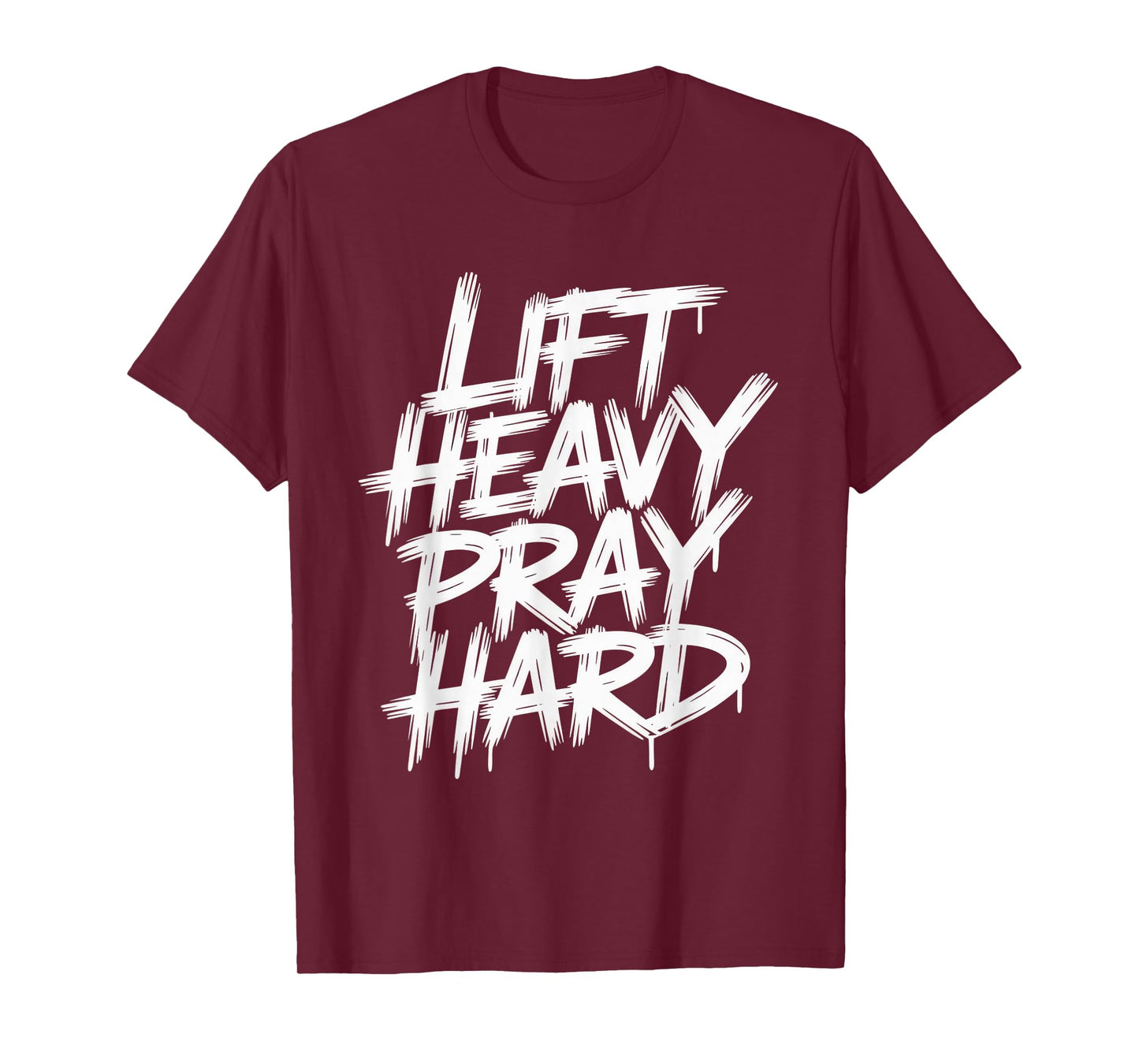 Lift Heavy Pray Hard Tshirt Gym Christian Gift Jesus Faith T-Shirt