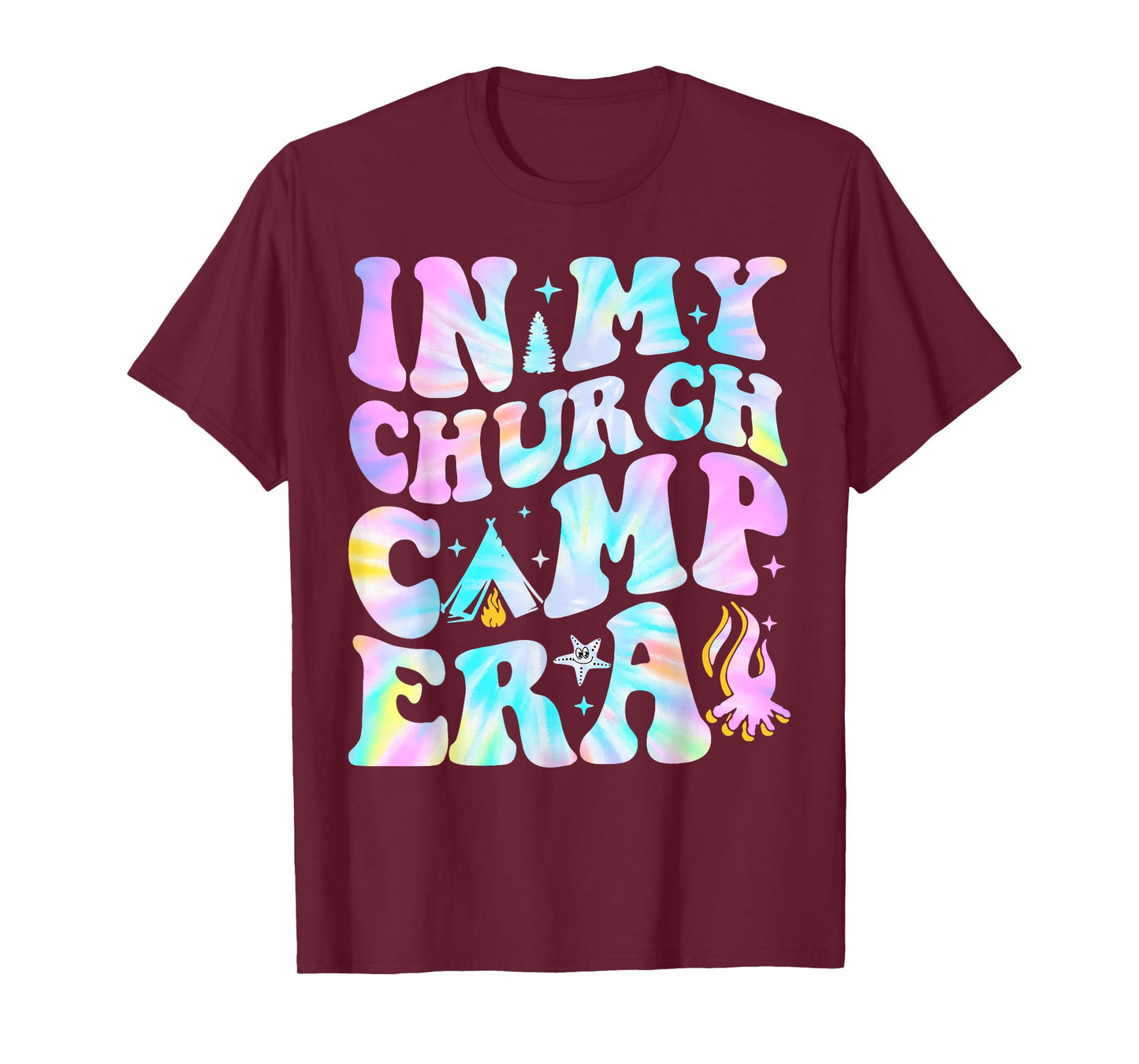 In My Church Camp Era Summer Camping Christian VBS Tie Dye T-Shirt