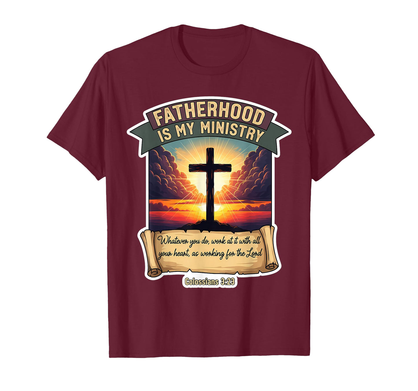 Christian Father's Day Fatherhood is My Ministry Dad Papa T-Shirt