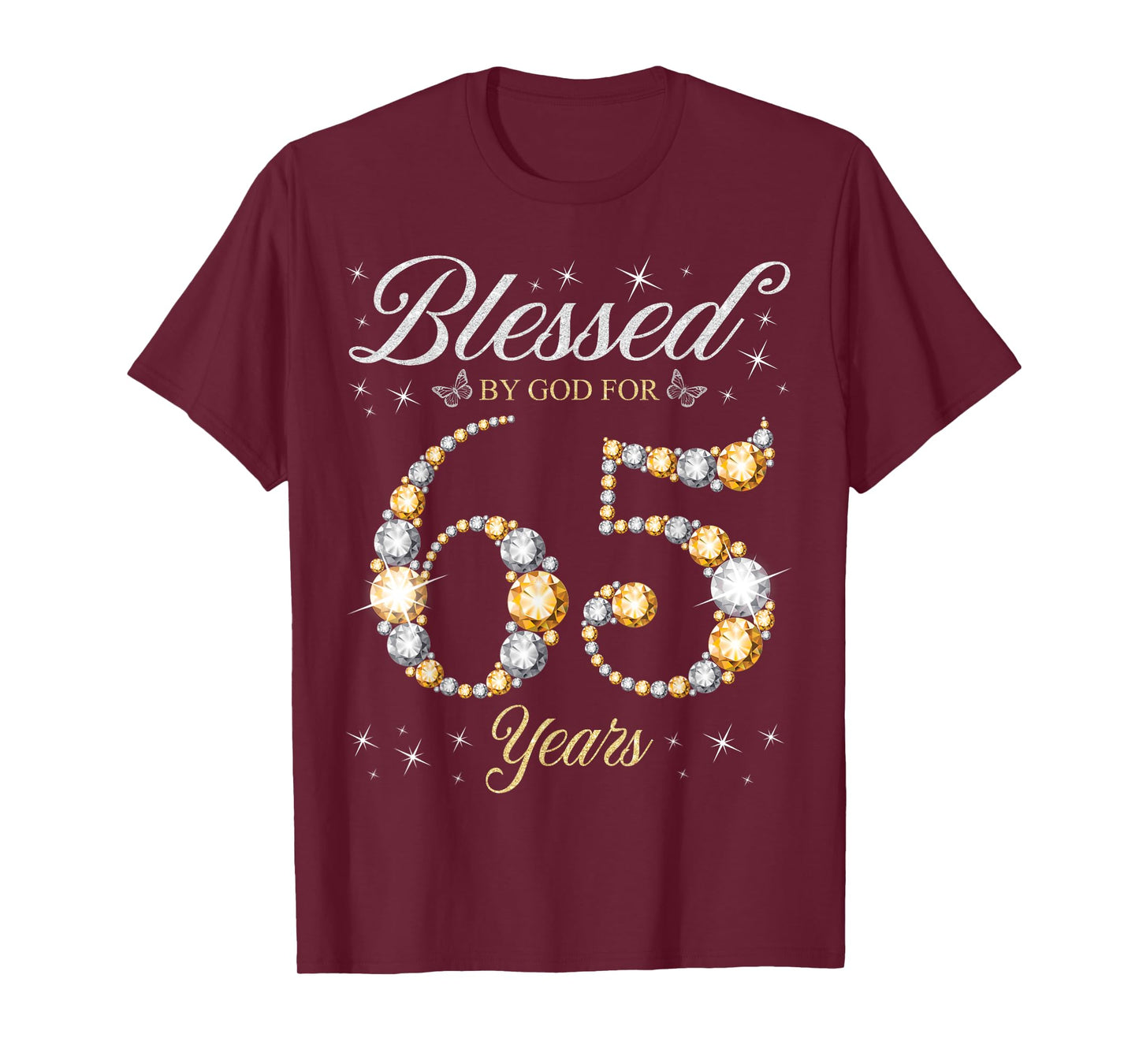 Blessed By God For 65 Years Old 65th Birthday Party T-Shirt