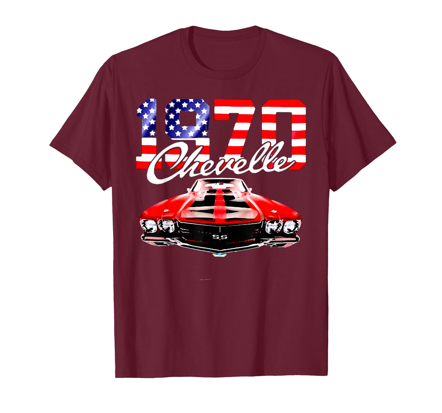 1970 70 Chevelle SS Trending Chevys Muscle Red White Car T-Shirt