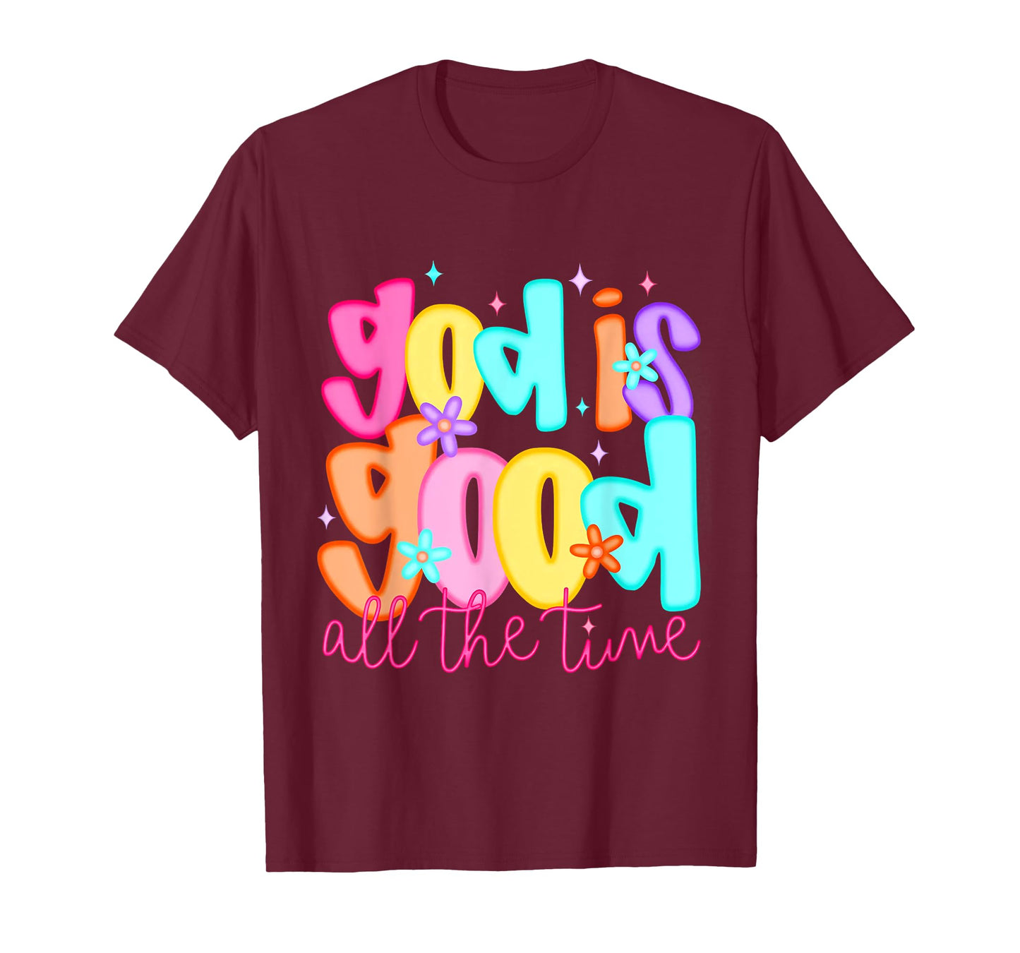 God Is Good All the Time Retro Groovy T-Shirt