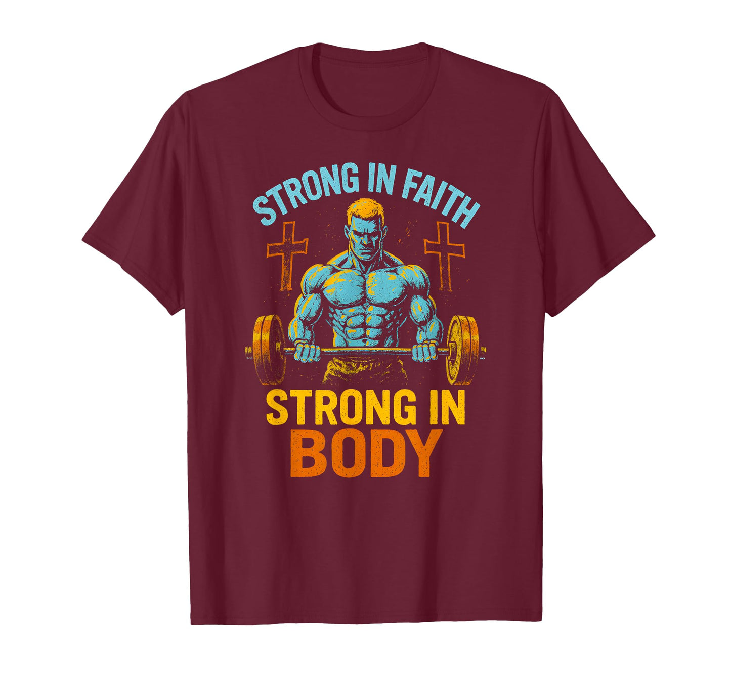 Faith Strong in Faith Strong in Body Cool Mens Christian T-Shirt