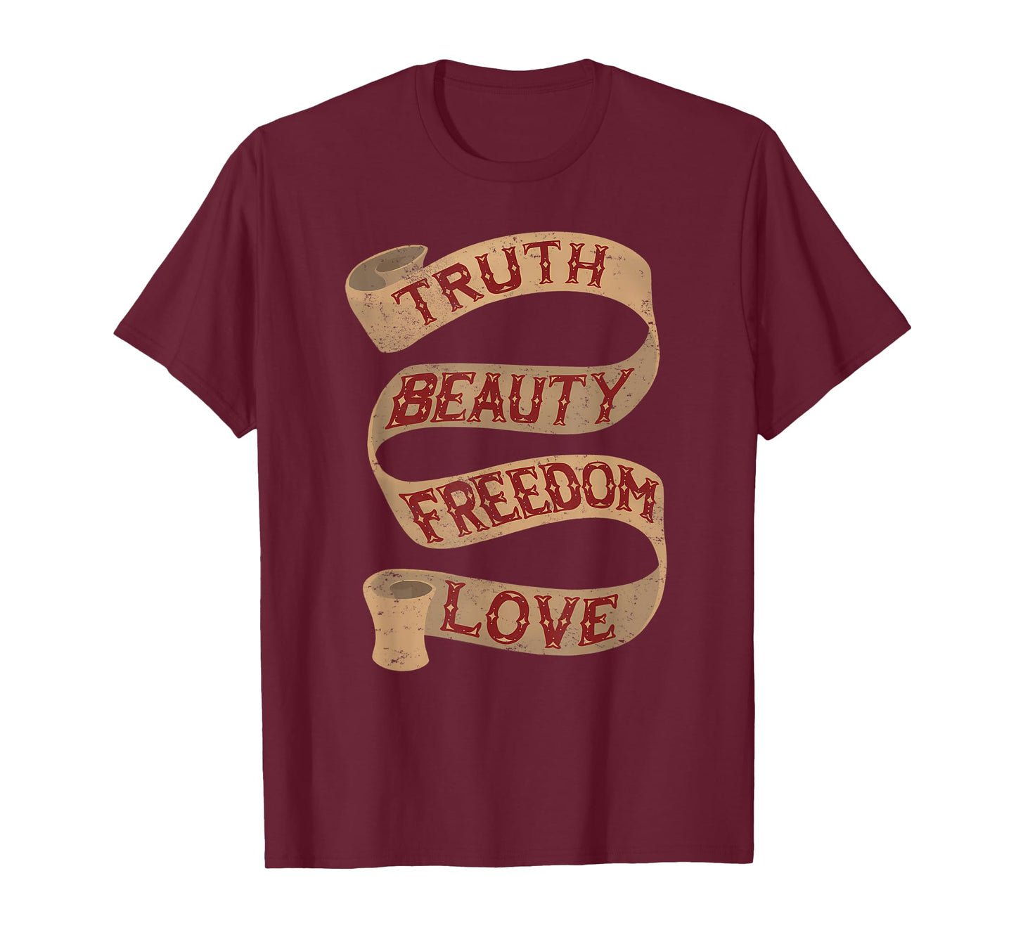 Truth Vintage Freedom Beauty Truth Love Jesus Christian Tee T-Shirt