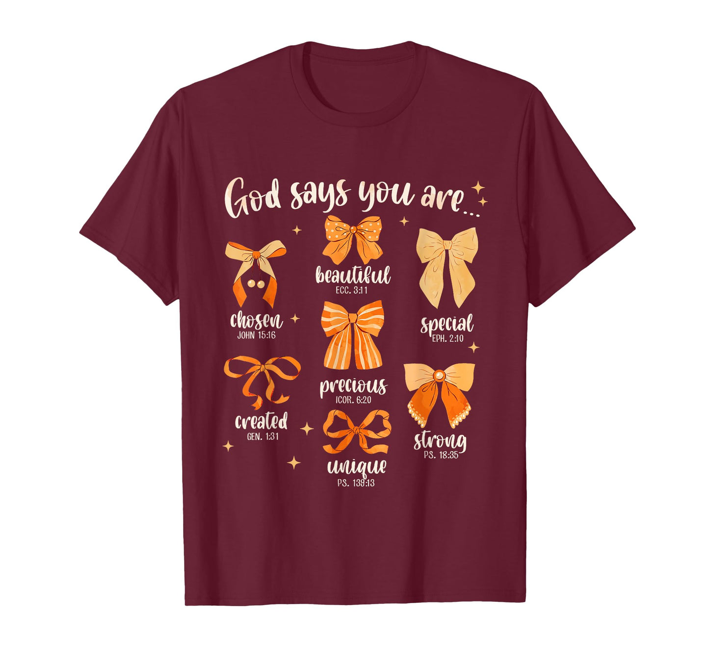 God Says You are Christian Bible Coquette Bow Thanksgiving T-Shirt