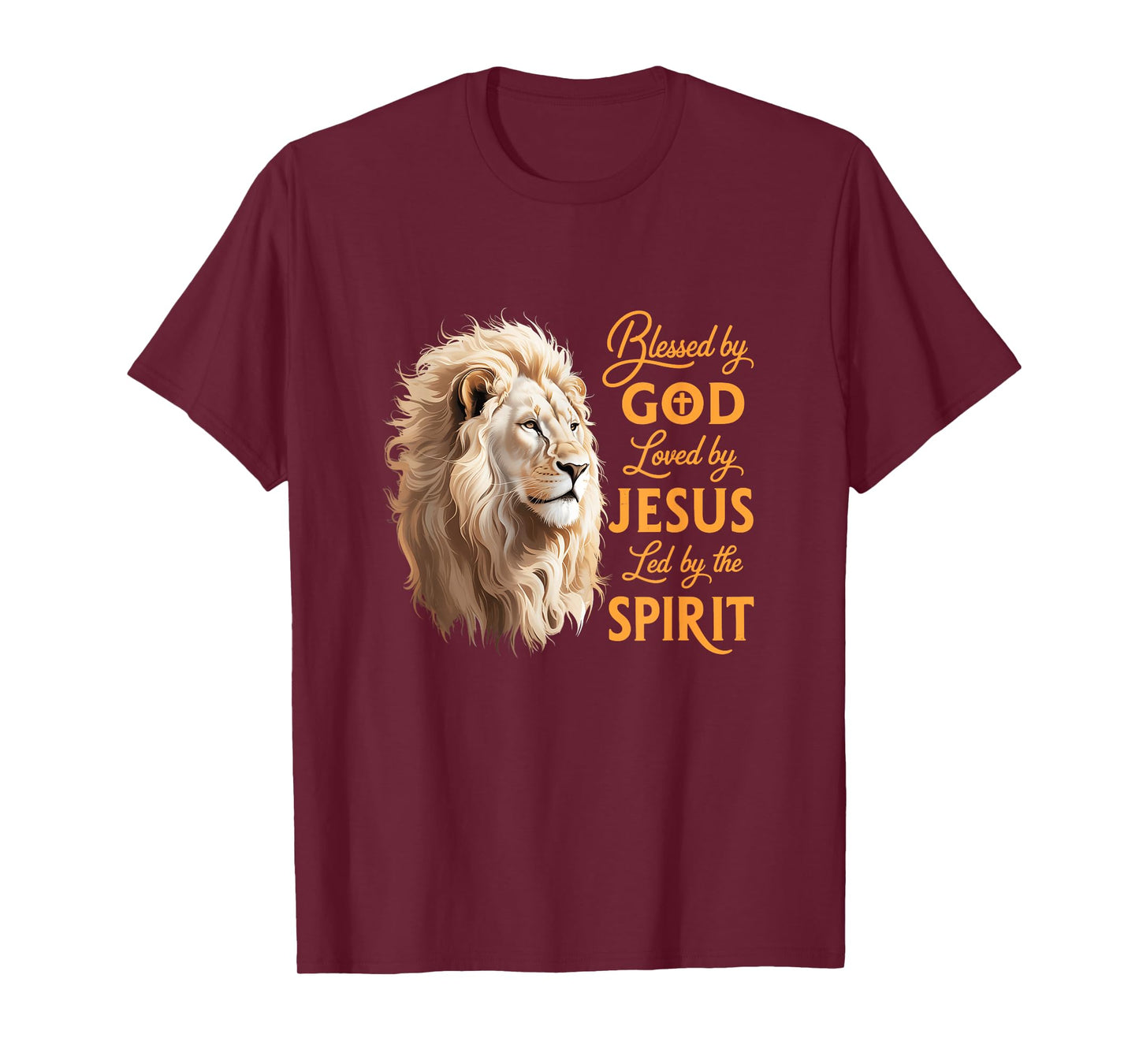 Blessed By God Loved By Jesus Christian Lion For Men Women T-Shirt