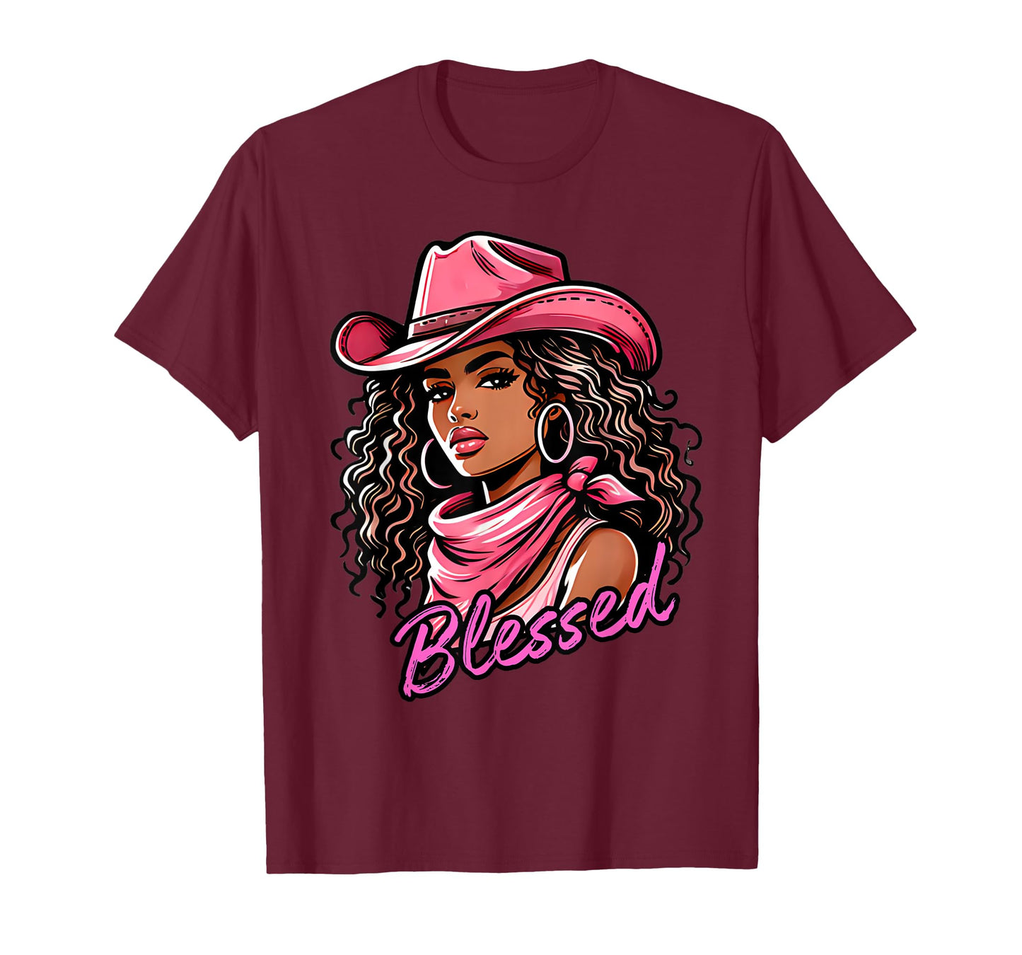 Blessed Black Cowgirl Western Swag African Christian Woman T-Shirt