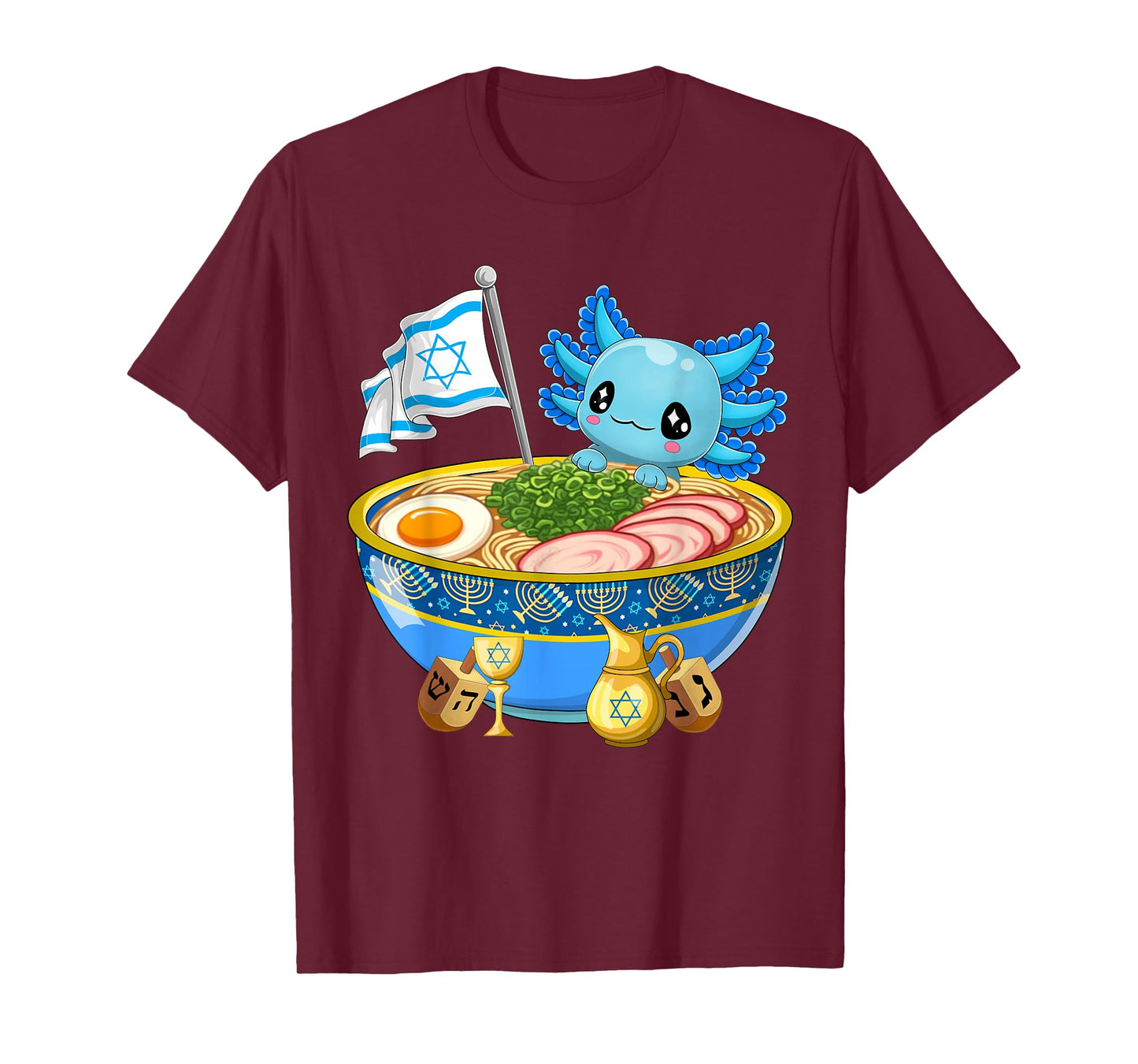 Hanukkah Jewish Axolotl Ramen Hanukkah T-Shirt