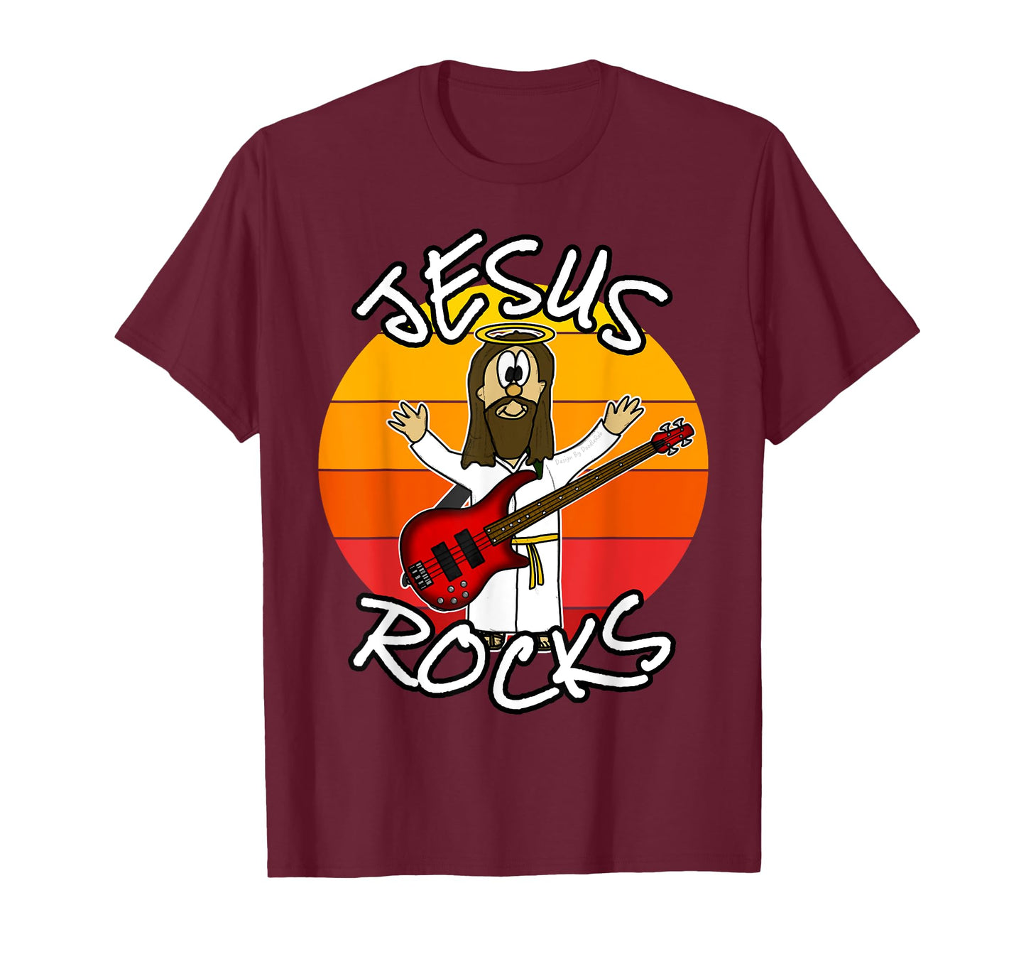 Jesus Rocks Bass Guitar, Church Bassist, Worship Musician T-Shirt