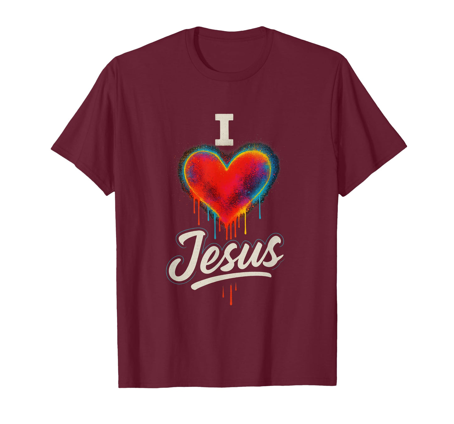 Graffiti Heart I Love Jesus Urban Christian Art T-Shirt