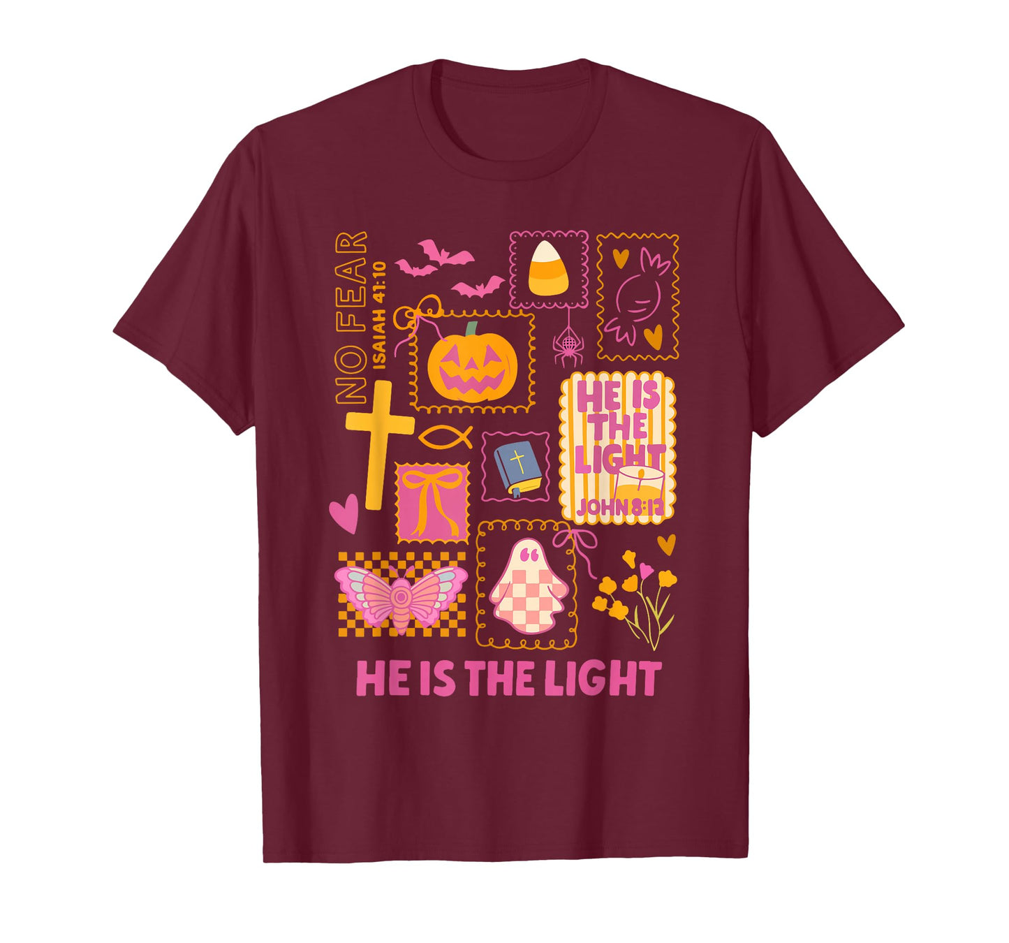 Shine with The Light of Jesus Christian Halloween Pumpkin T-Shirt
