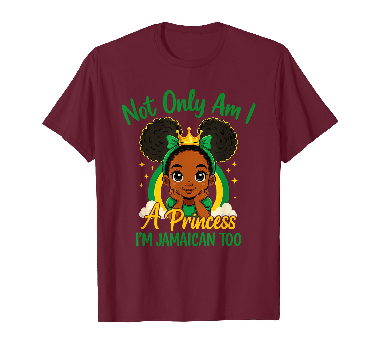 Not Only Am I A Princess I'm Jamaican Too Afro Kids Pride T-Shirt