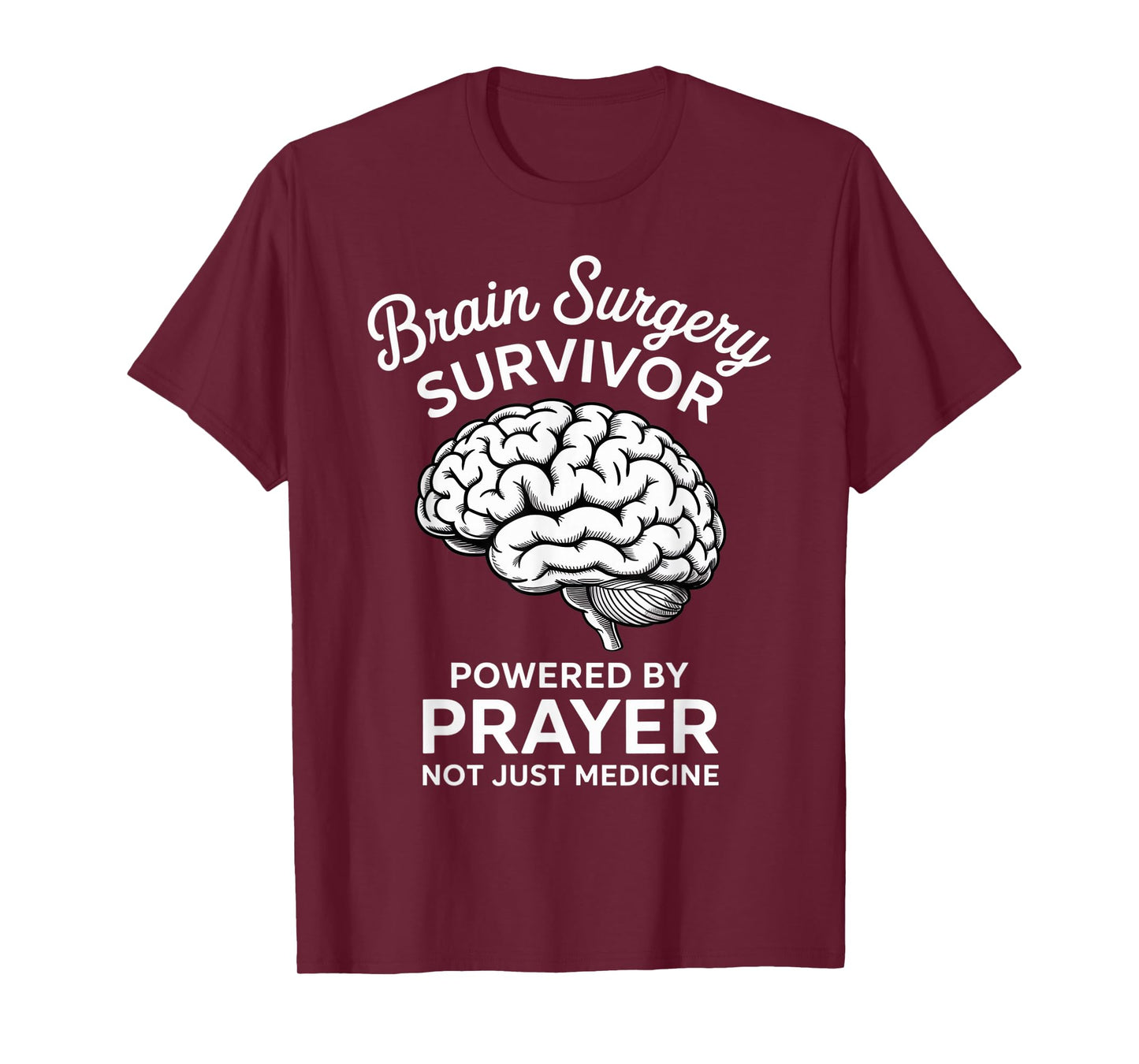 Powered by Prayer Brain Tumor Cancer God Jesus Brain Surgery T-Shirt