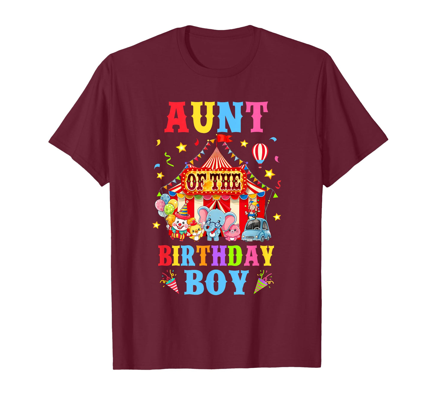 Aunt Of The Birthday For Boy Circus Carnival Theme Party T-Shirt
